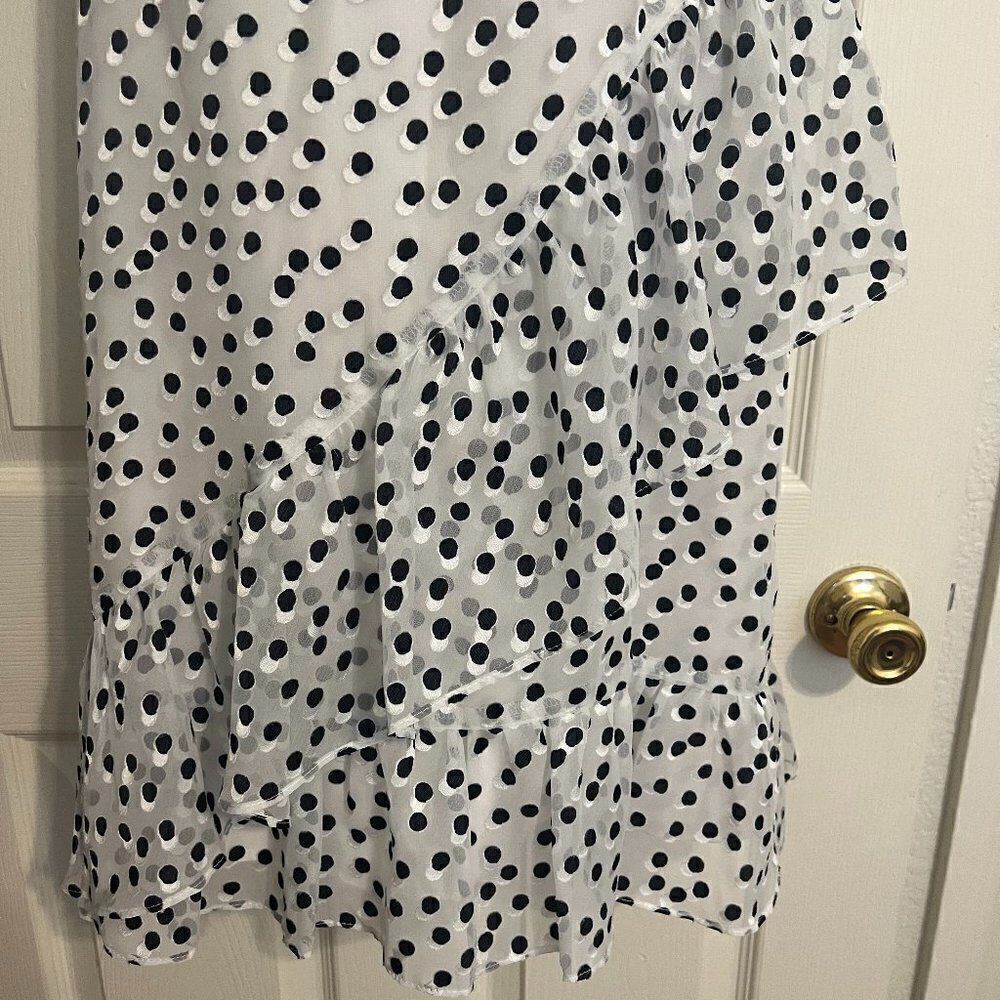 Lauren Ralph Lauren Sleeveless Polka Dot Ruffle Dress Size 6 - Picture 5 of 8